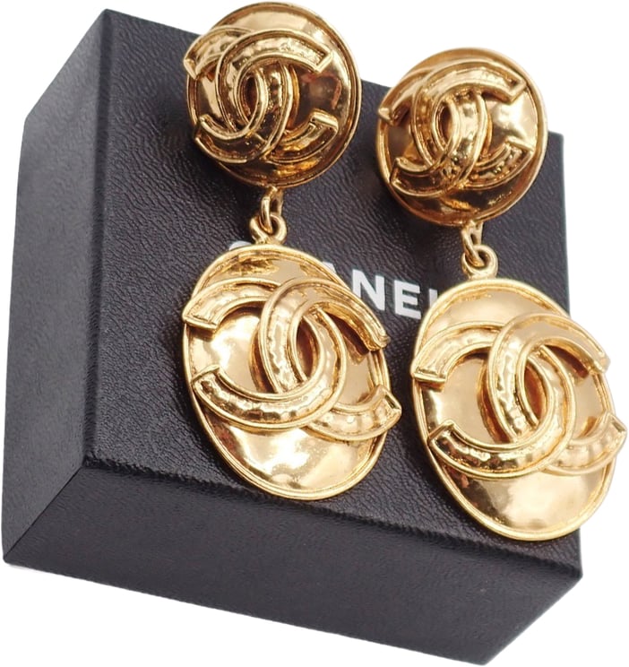 Chanel Chanel CC Round Drop Clip-On Earrings Metal