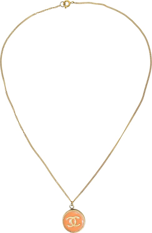 Chanel Chanel Vintage CC Round Pendant Necklace Metal