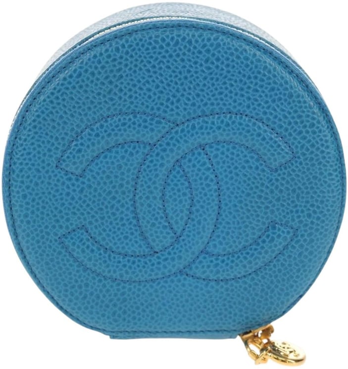 Chanel Chanel Vintage Timeless Round Jewelry Case Caviar Mini