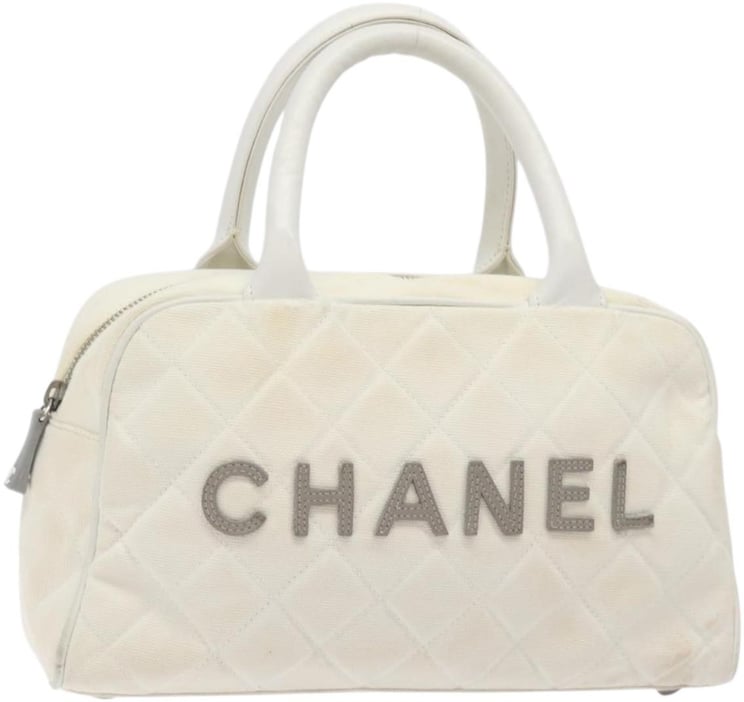 Chanel Chanel Vintage Logo Bowler Bag Quilted Canvas Medium
