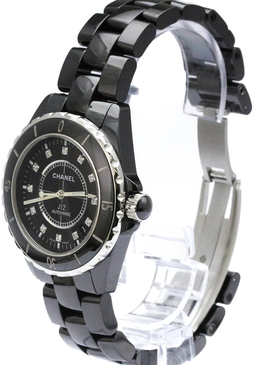 Chanel Chanel J12 Automatic Watch Ceramic and Stainless Steel with Diamond Markers 38