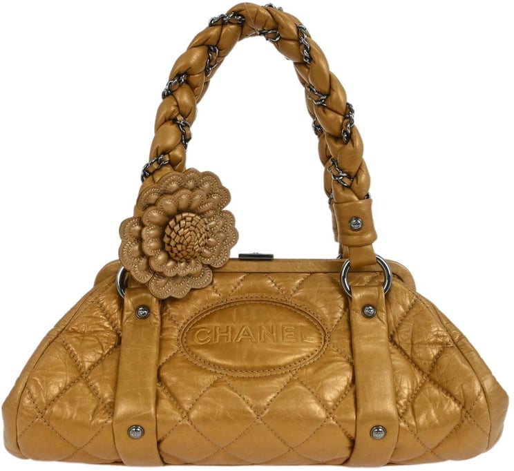 Chanel Chanel Lady Braid Frame Satchel Quilted Distressed Lambskin Medium