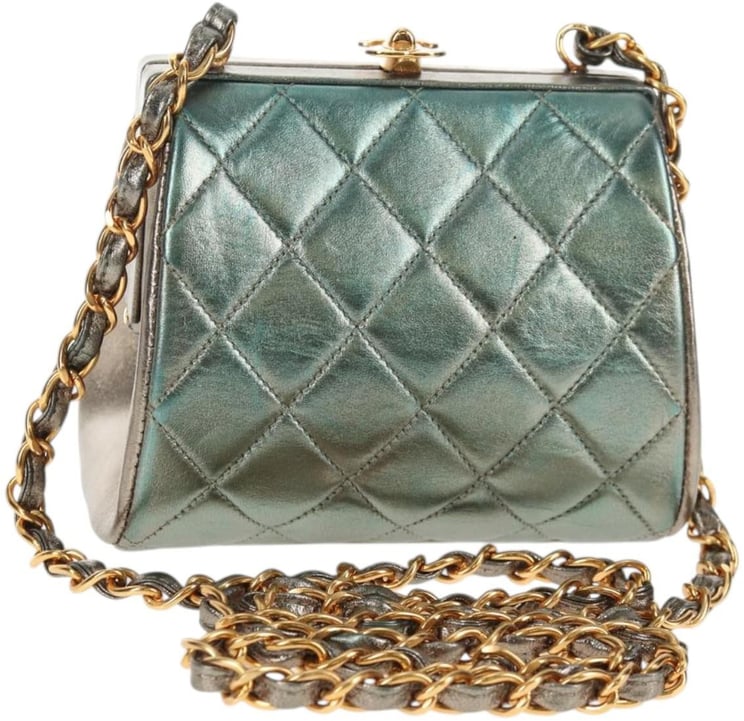 Chanel Chanel Vintage Chain Frame Bag Quilted Lambskin Small