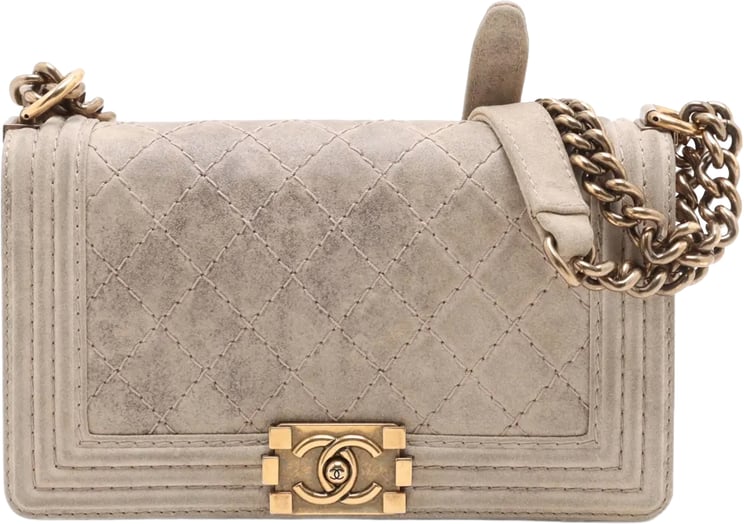 Chanel Chanel Boy Flap Quilted Distressed Suede new Medium