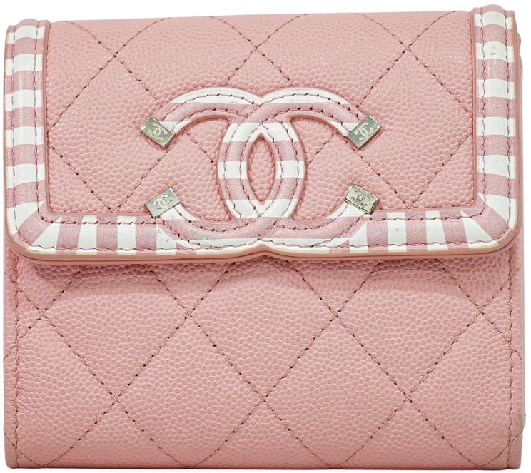 Chanel Chanel Filigree Flap Wallet Quilted Caviar Small