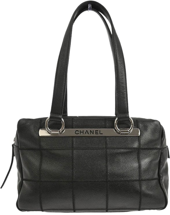 Chanel Chanel Square Stitch Top Handle Bag Quilted Caviar