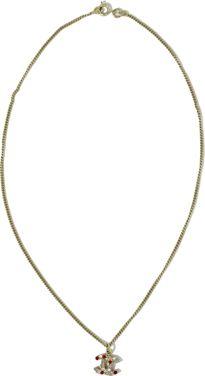 Chanel Chanel Rainbow CC Pendant Necklace Metal and Crystals