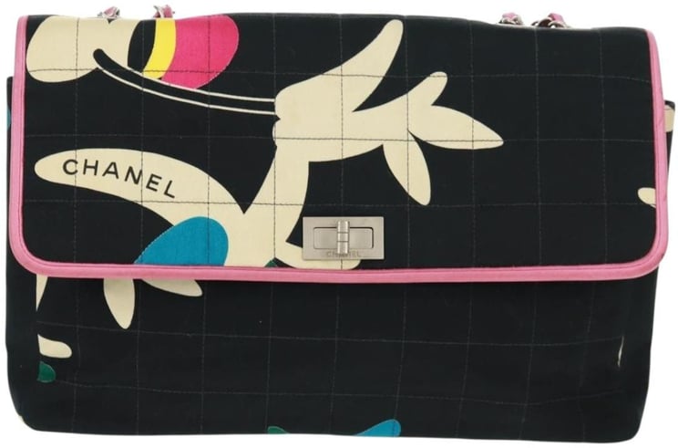 Chanel Chanel Vintage Chocolate Bar Mademoiselle Multipocket Flap Bag Quilted Printed Canvas Medium