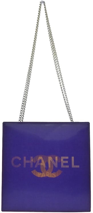 Chanel Chanel Vintage Holographic Chain Tote Vinyl Small