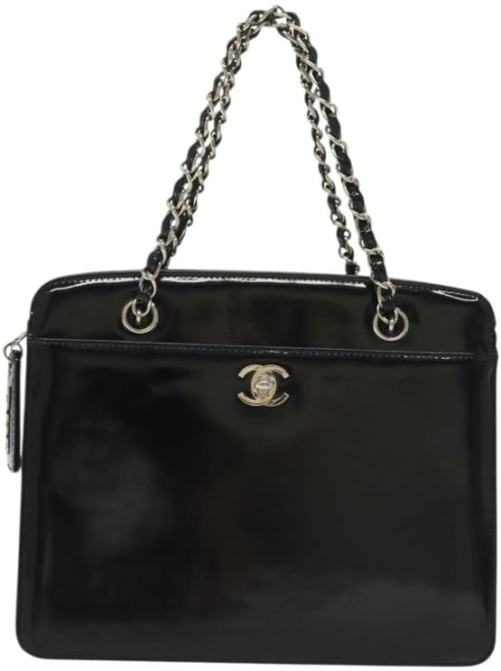 Chanel Chanel Vintage CC Lock Pocket Chain Tote Patent Small