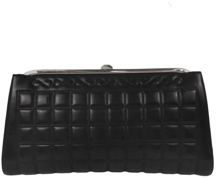 Chanel Chanel Square Stitch Frame Clutch Quilted Lambskin