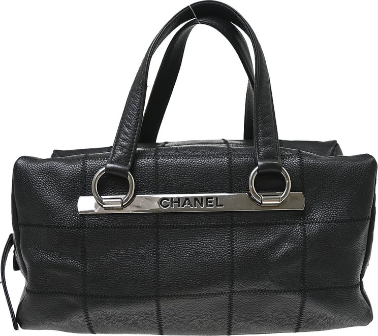 Chanel Chanel Square Stitch CC Boston Quilted Caviar XL