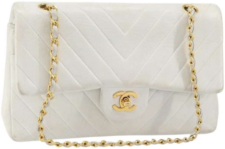 Chanel Chanel Vintage Classic Double Flap Bag Chevron Lambskin Medium