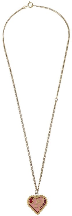 Chanel Chanel CC Heart Pendant Metal  with Crystals