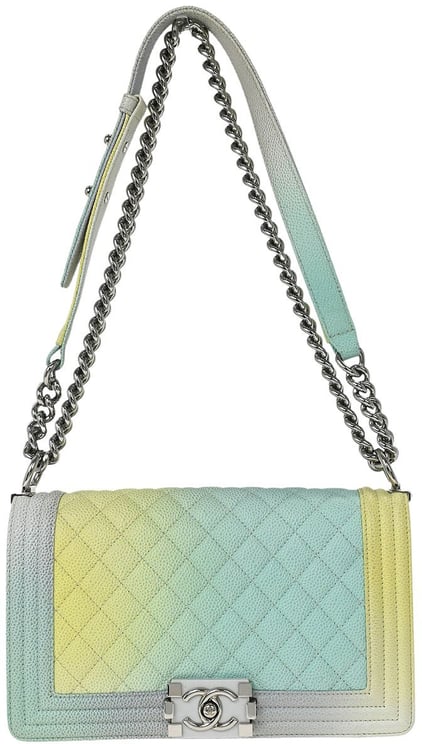 Chanel Chanel Rainbow Boy Flap Bag Quilted Painted Caviar Old Medium