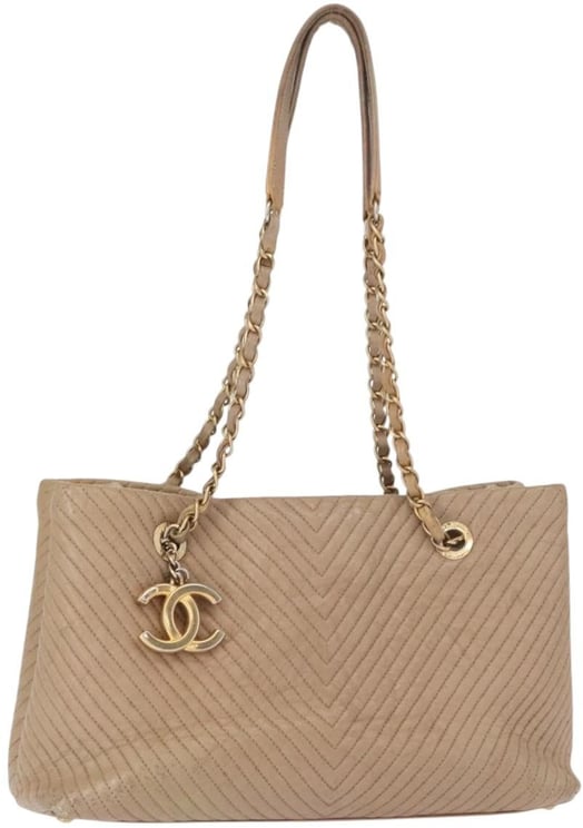 Chanel Chanel Medallion Charm Tote Chevron Wrinkled Lambskin Medium