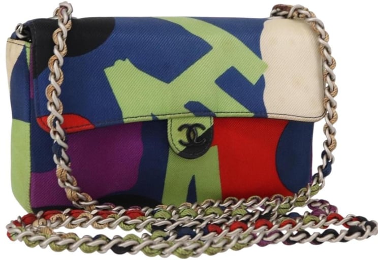 Chanel Chanel Vintage Flap Bag Multicolor Canvas