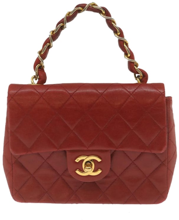 Chanel Chanel Vintage Square Chain Handle Flap Bag Quilted Lambskin Mini