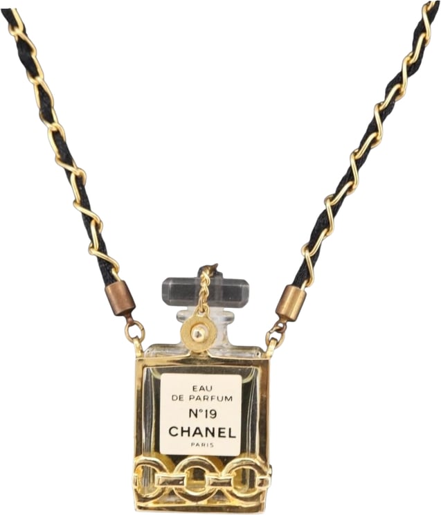 Chanel Chanel CC Perfume Bottle Pendant Chain Long Metal with Leather, Crystals and Faux Pearl