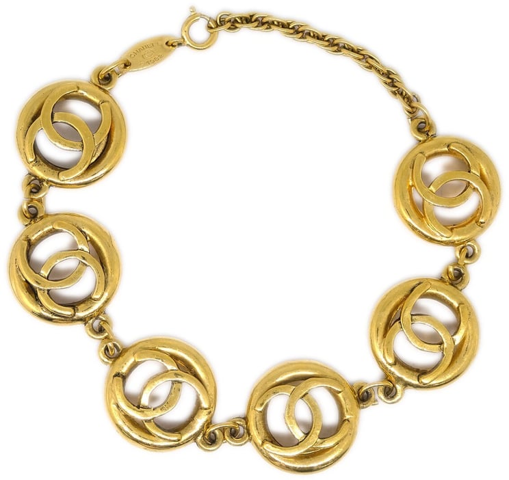 Chanel Chanel CC Cutout Round Bracelet Metal