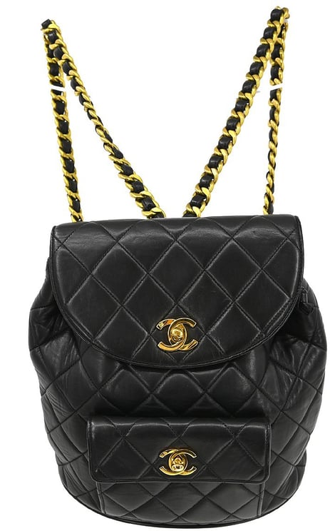 Chanel Chanel Duma Drawstring Backpack Quilted Leather Large