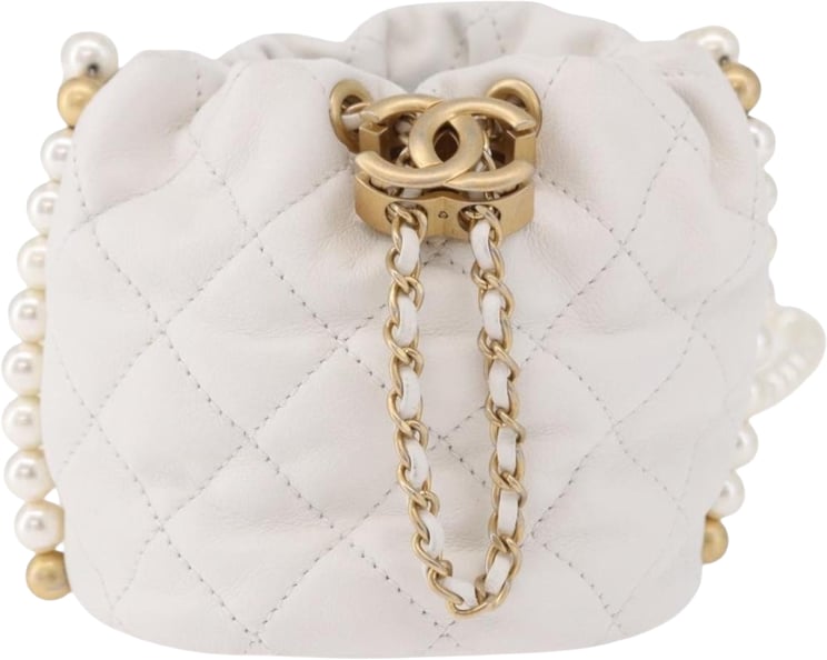 Chanel Chanel About Pearls Bucket Quilted Calfskin Mini