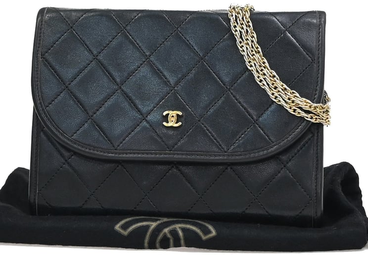 Chanel Chanel Vintage Round Flap Bag Quilted Lambskin Small