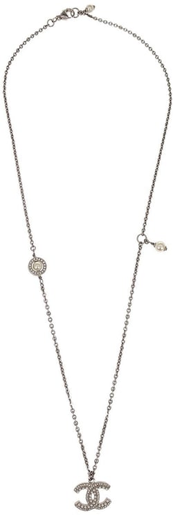 Chanel Chanel CC Chain Necklace Metal with Faux Pearls