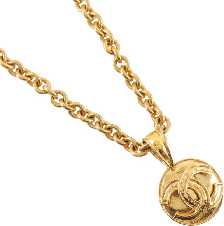Chanel Chanel Vintage CC Round Pendant Long Metal