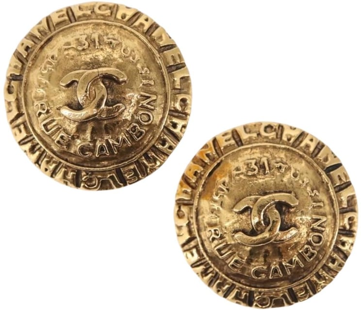Chanel Chanel Vintage 31 Rue Cambon Round Clip-On Earrings Metal