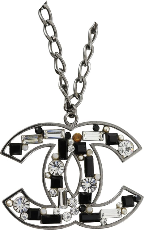 Chanel Chanel CC Pendant Necklace Metal with Crystals