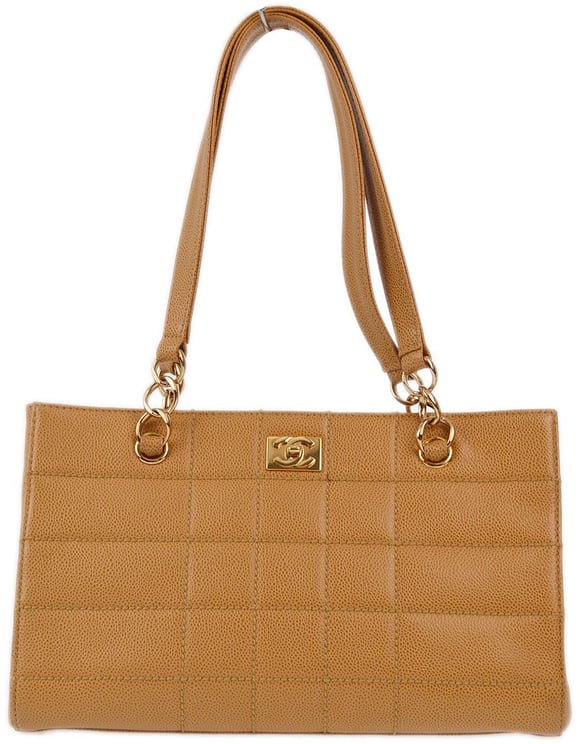 Chanel Chanel Vintage Chocolate Bar Zip Around Tote Quilted Calfskin Small