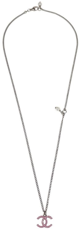 Chanel Chanel Vintage CC Pendant Long Necklace Metal