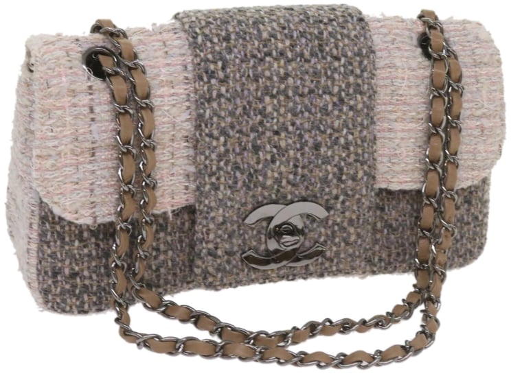 Chanel Chanel Classic Flap Clutch with Chain Tweed