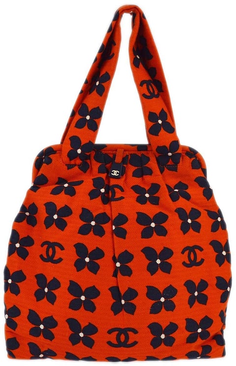 Chanel Chanel Vintage Frame Shoulder Bag Printed Canvas Large