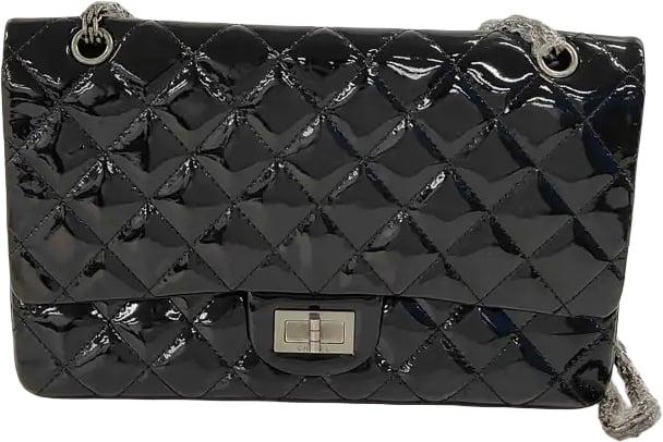Chanel Chanel So Black Reissue 2.55 Flap Quilted Patent Large