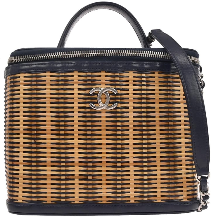 Chanel Chanel Take Away Vanity Case Rattan and Calfskin Small
