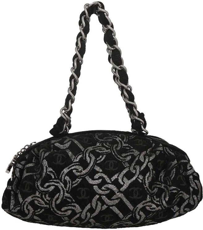 Chanel Chanel Vintage Zip Bowler Bag Printed Jacquard Large