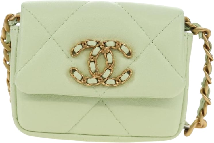 Chanel Chanel 19 Convertible Flap Coin Purse With Chain Quilted Lambskin