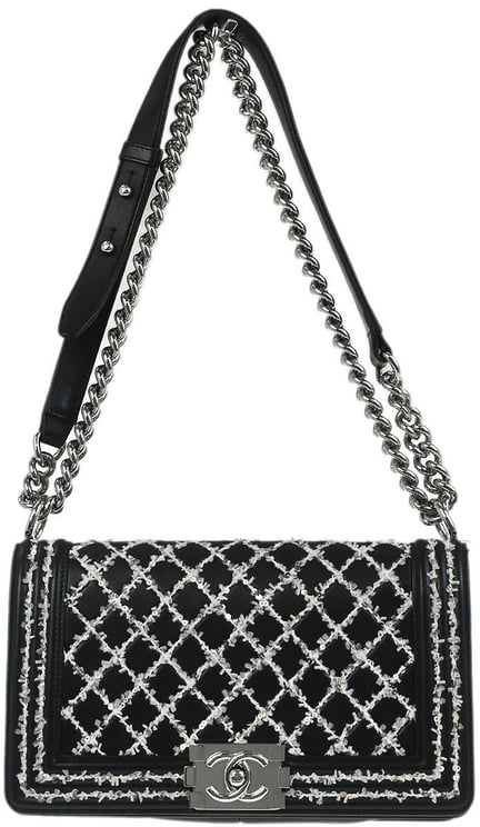 Chanel Chanel Boy Flap Bag Sequin Quilted Calfskin Old Medium