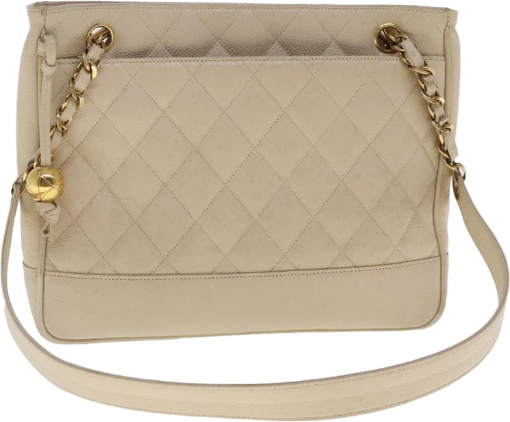 Chanel Chanel Vintage Slit Pocket Shoulder Bag Quilted Caviar Medium