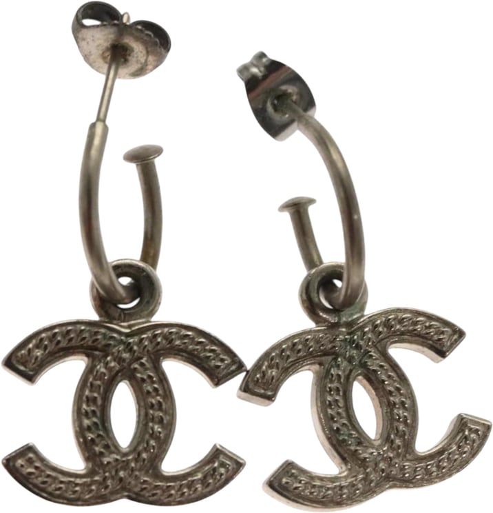 Chanel Chanel CC Logo Hoop Earrings Metal