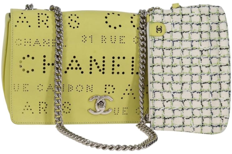 Chanel Chanel Logo Eyelets Flap Bag Perforated Calfskin Medium