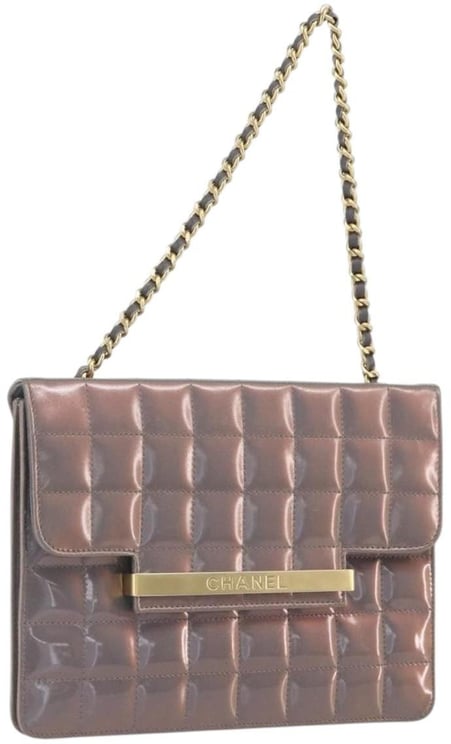Chanel Chanel Chocolate Bar Chain Flap Bag Quilted Patent Medium