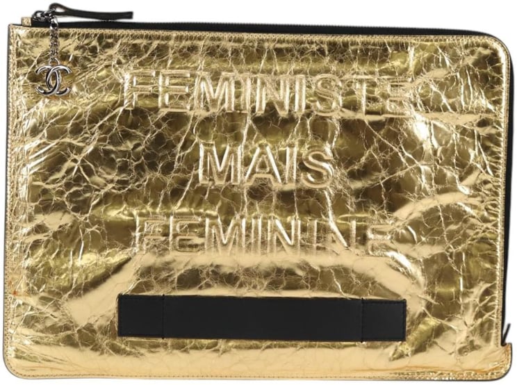 Chanel Chanel Feminine Pouch Crinkled Leather Large