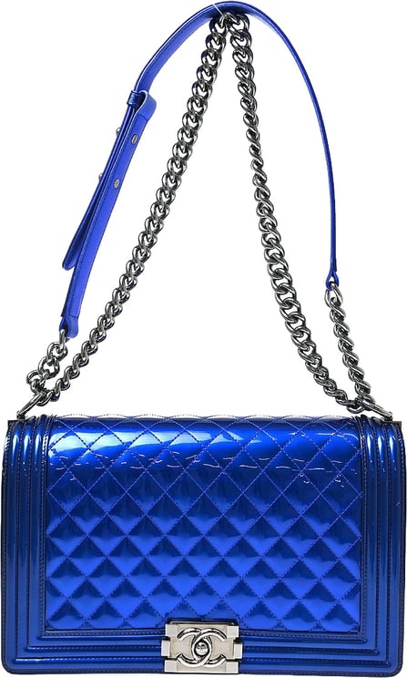 Chanel Chanel Boy Flap Quilted Patent New Medium