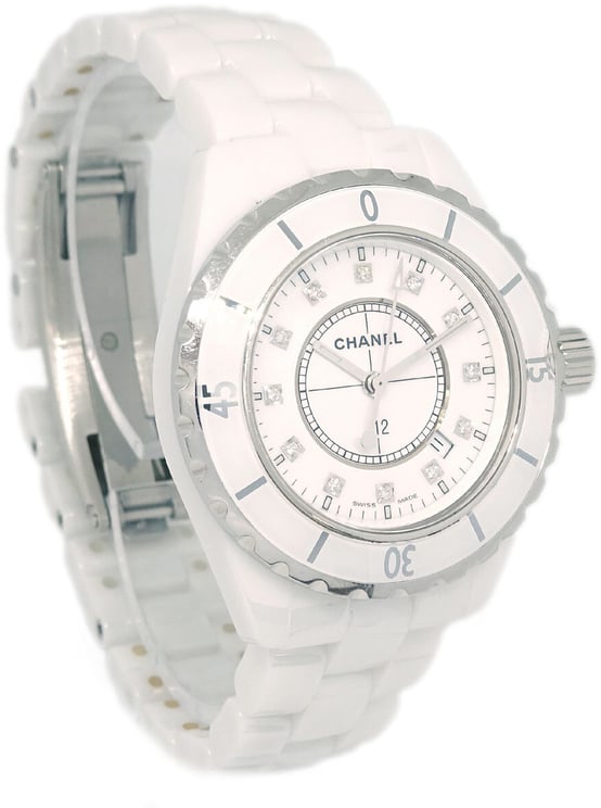 Chanel Chanel J12 Quartz Watch Ceramic and Stainless Steel with Diamond Markers 33