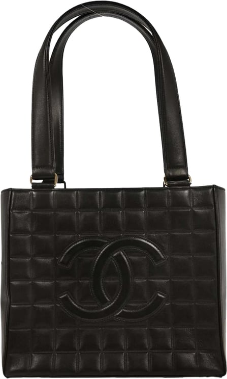 Chanel Chanel Chocolate Bar CC Tote Quilted Leather Small