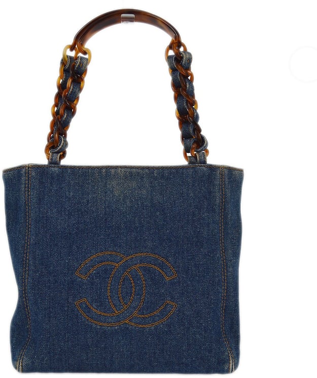 Chanel Chanel Vintage Resin Chain Tote Denim Small