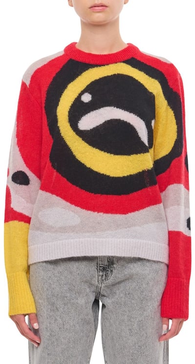 Charles Jeffrey Loverboy Abstract Print Jumper With Crew Neckline And Ribbed Cuffs